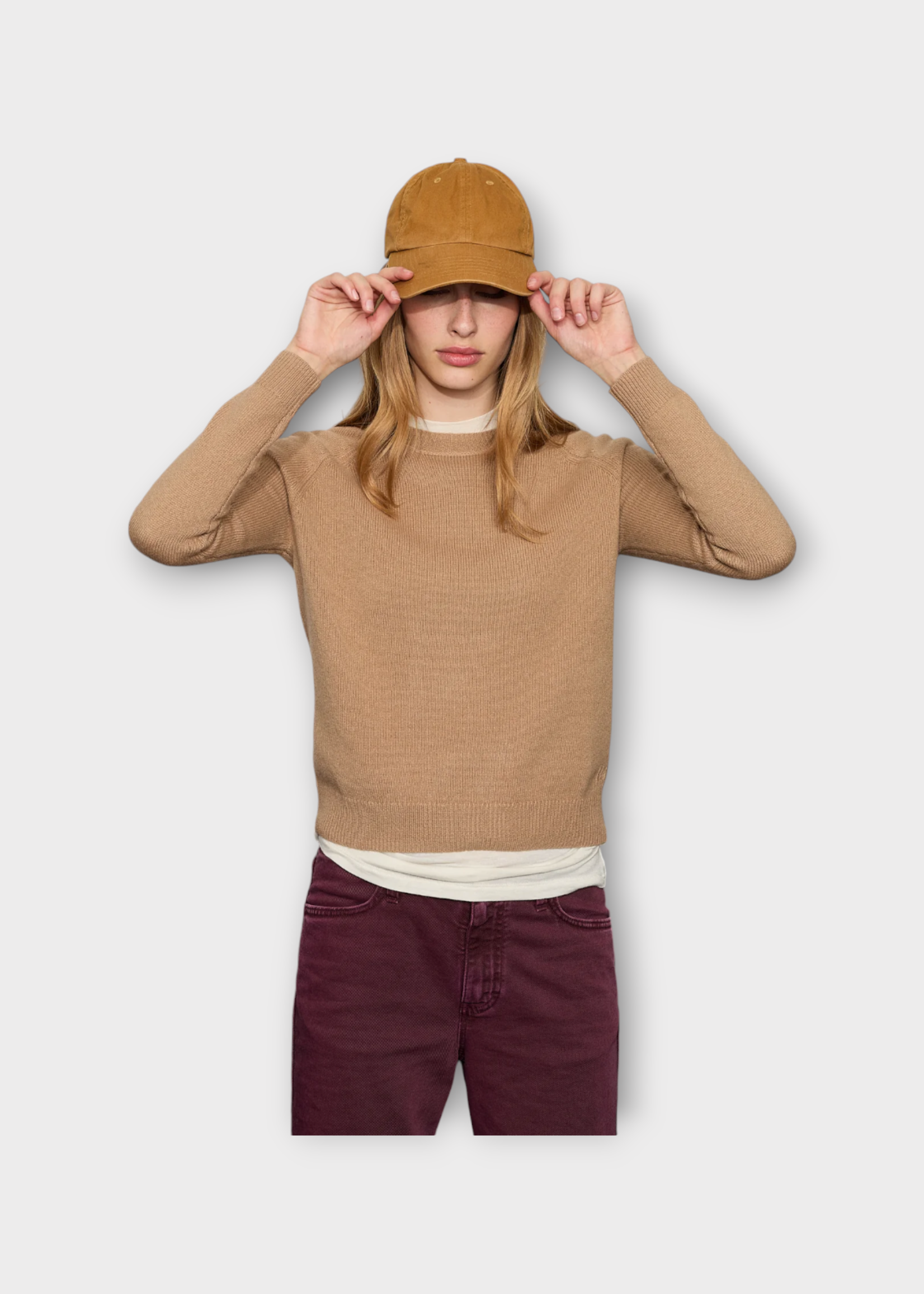 Alexandra Golovanoff Alexandra Golovanoff Knitwear, Beige, Mila Cashmere Crew Neck Pullover In Beige