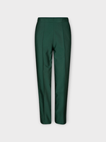 Dries Van Noten Dries Van Noten Trousers, Green, Prati Bis Silk Mix High Waist Straight Leg Pleated Pants In Emerald