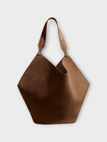 Khaite Khaite Bag, Brown, Lotus Medium Suede Calfskin Tote Bag In Mud
