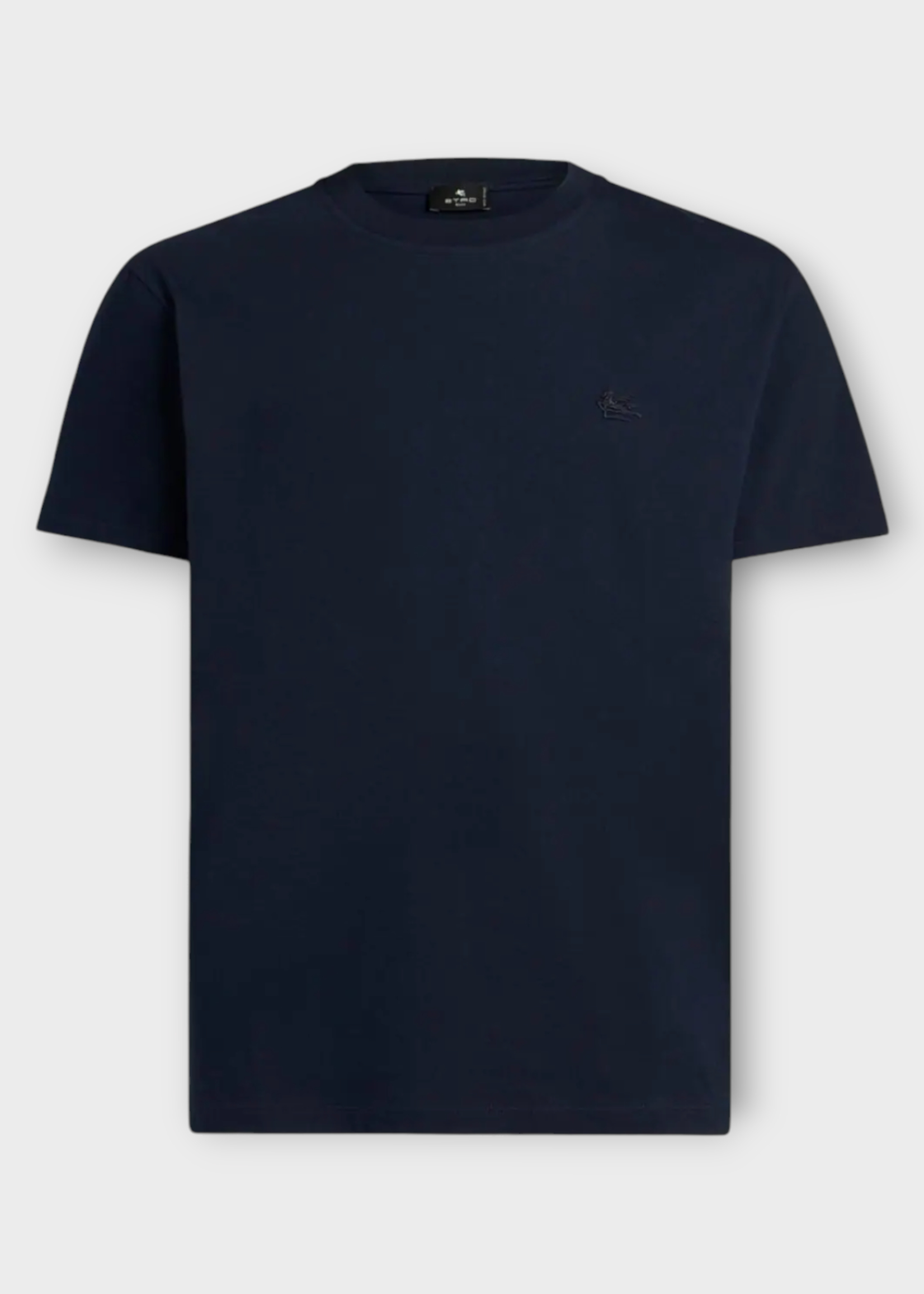 Etro Etro T-Shirt, Navy, Cotton Regular Fit Crew Neck T-Shirt w/ Back Embroidery