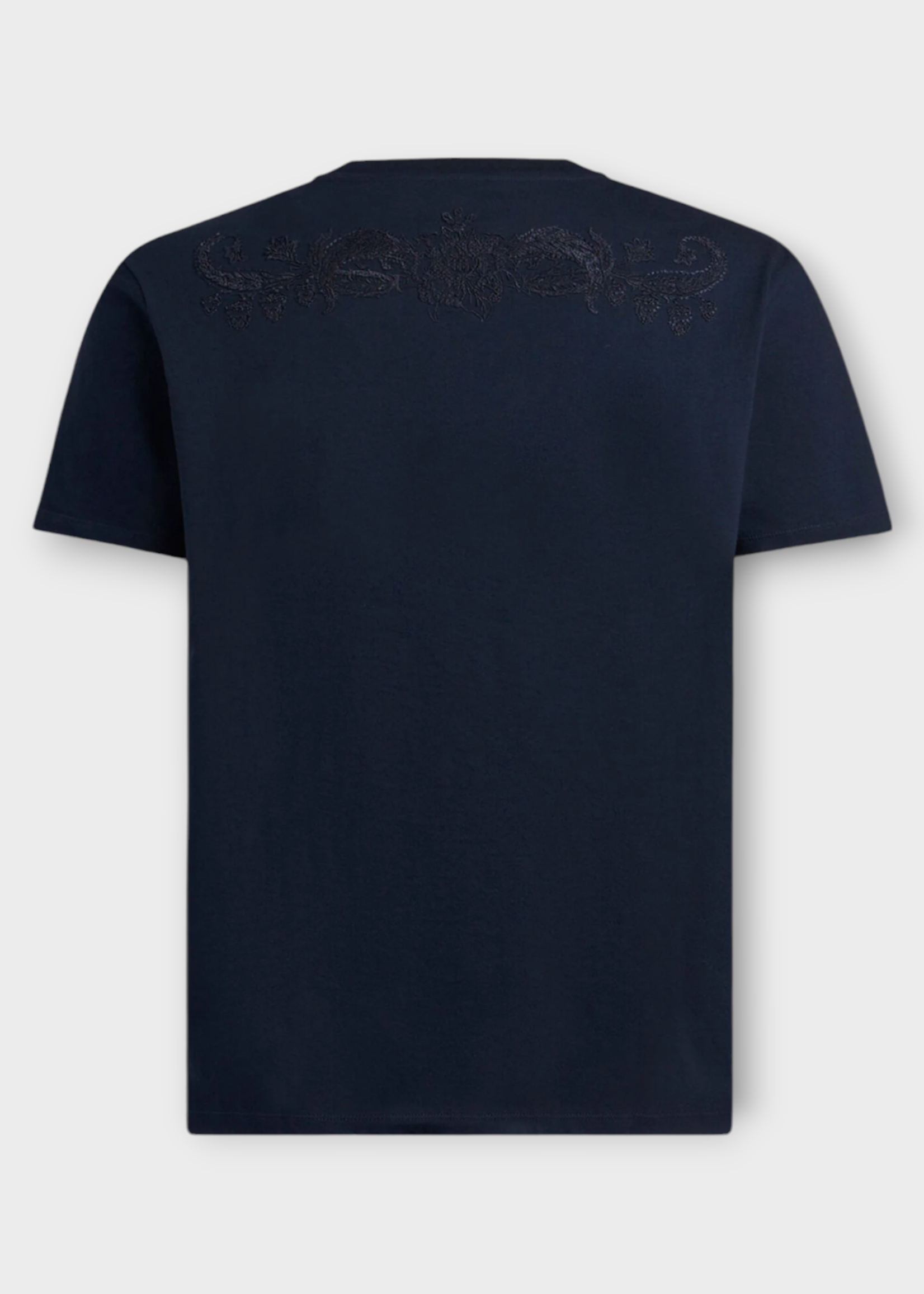 Etro Etro T-Shirt, Navy, Cotton Regular Fit Crew Neck T-Shirt w/ Back Embroidery