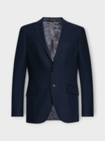 Etro Etro Jacket, Navy, Cotton Collared Single Breasted Button Up Notched Lapel Blazer