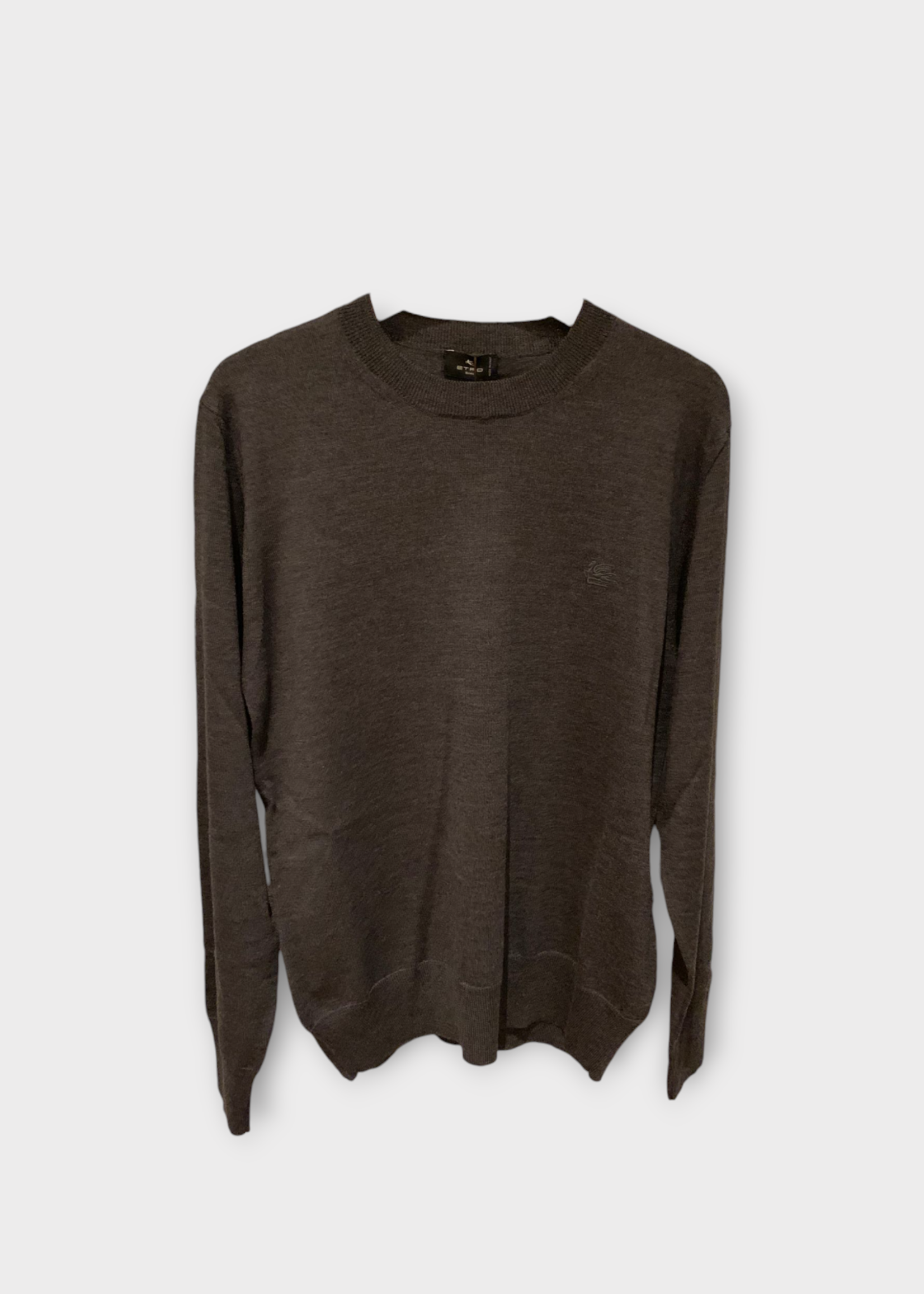 Etro Etro Knitwear, Grey, Wool Lightweight Knitted Crew Neck Pullover