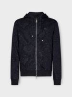 Etro Etro Sweatshirt, Black, Cotton Mix Zipped Hoodie w/ Paisley Print