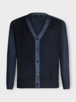 Etro Etro Knitwear, Navy, Wool Regular Fit V-Neck Button Up Cardigan