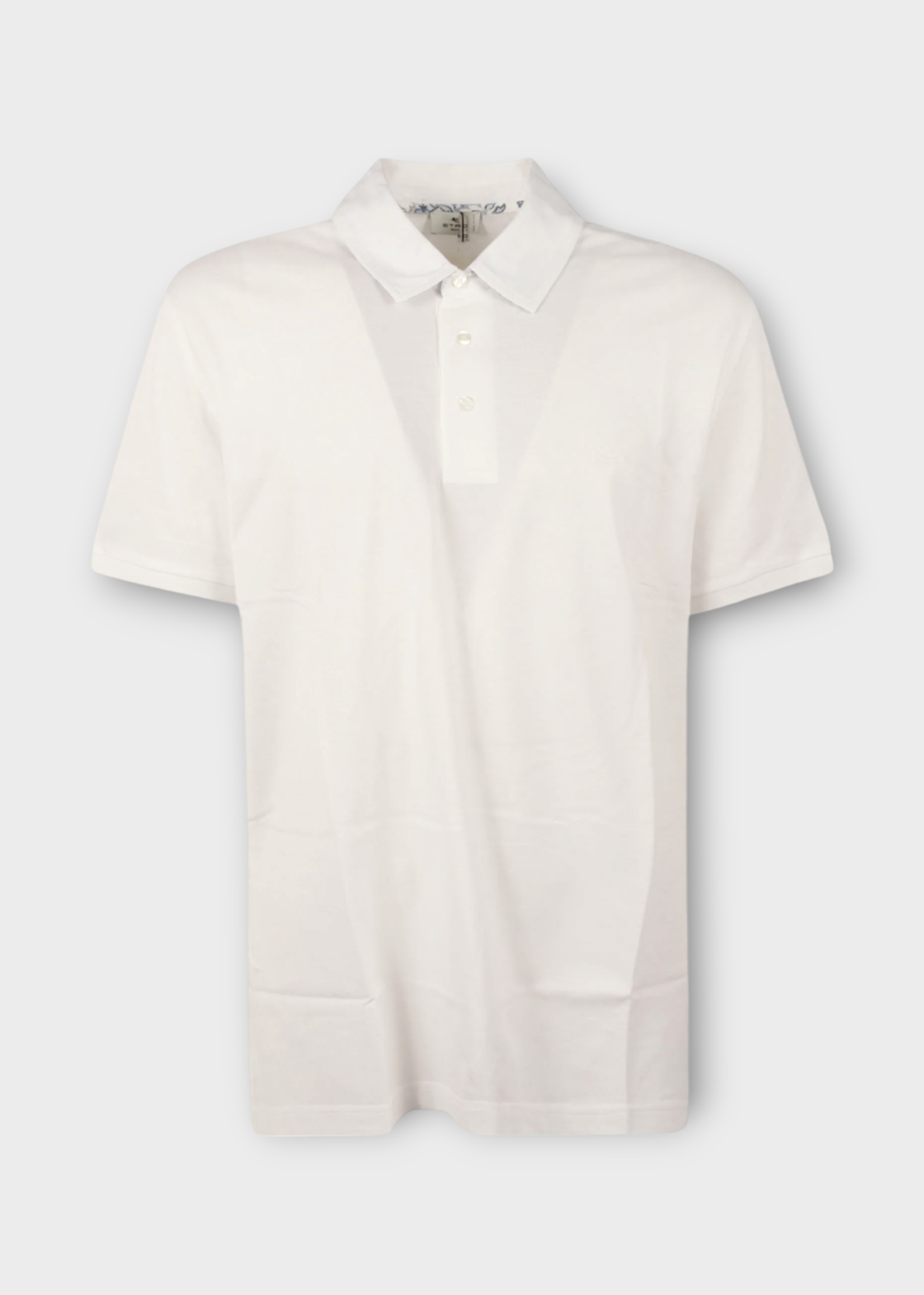 Etro Etro T-Shirt, White, Cotton Button Up Polo w/ Logo Embroidery