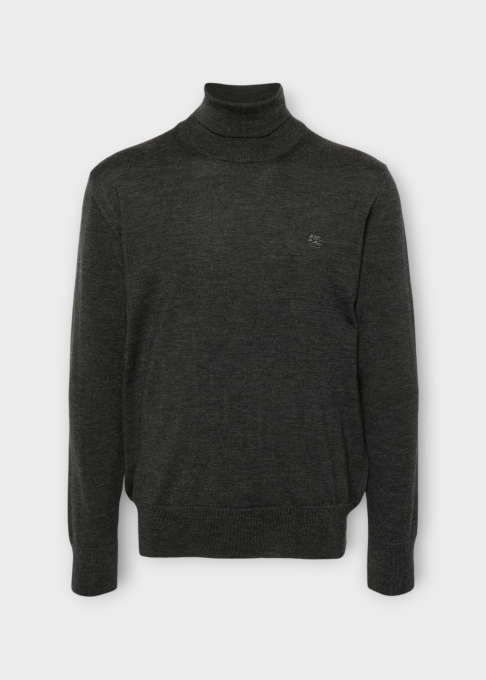 Etro Etro Knitwear, Grey, Wool Turtleneck Lightweight Knit Pullover