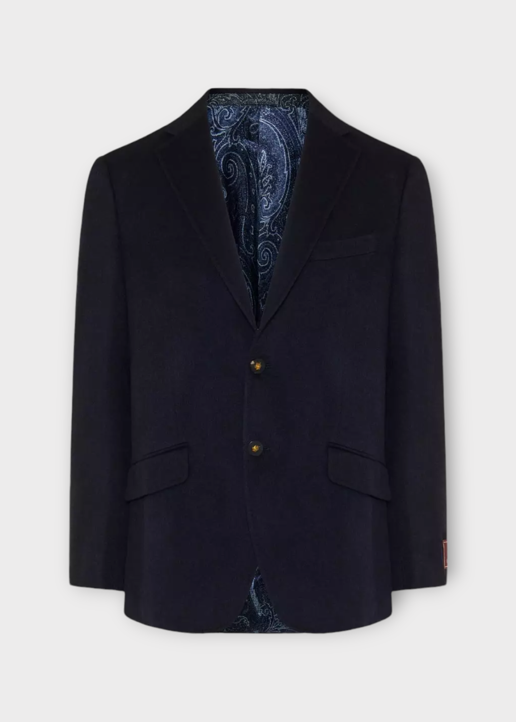 Etro Etro Jacket, Navy, Cashmere Collared Single Breasted Roma Jacket w/ Stitching