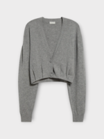 Dries Van Noten Dries Van Noten Knitwear, Grey, Taiga Wool V-Neck Buttoned Cropped Cardigan In Grey