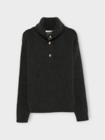 Wales Bonner Wales Bonner Knitwear, Grey, Ballad Wool Roll Neck Collar Knit Top In Grey w/ Metal Lock Closure