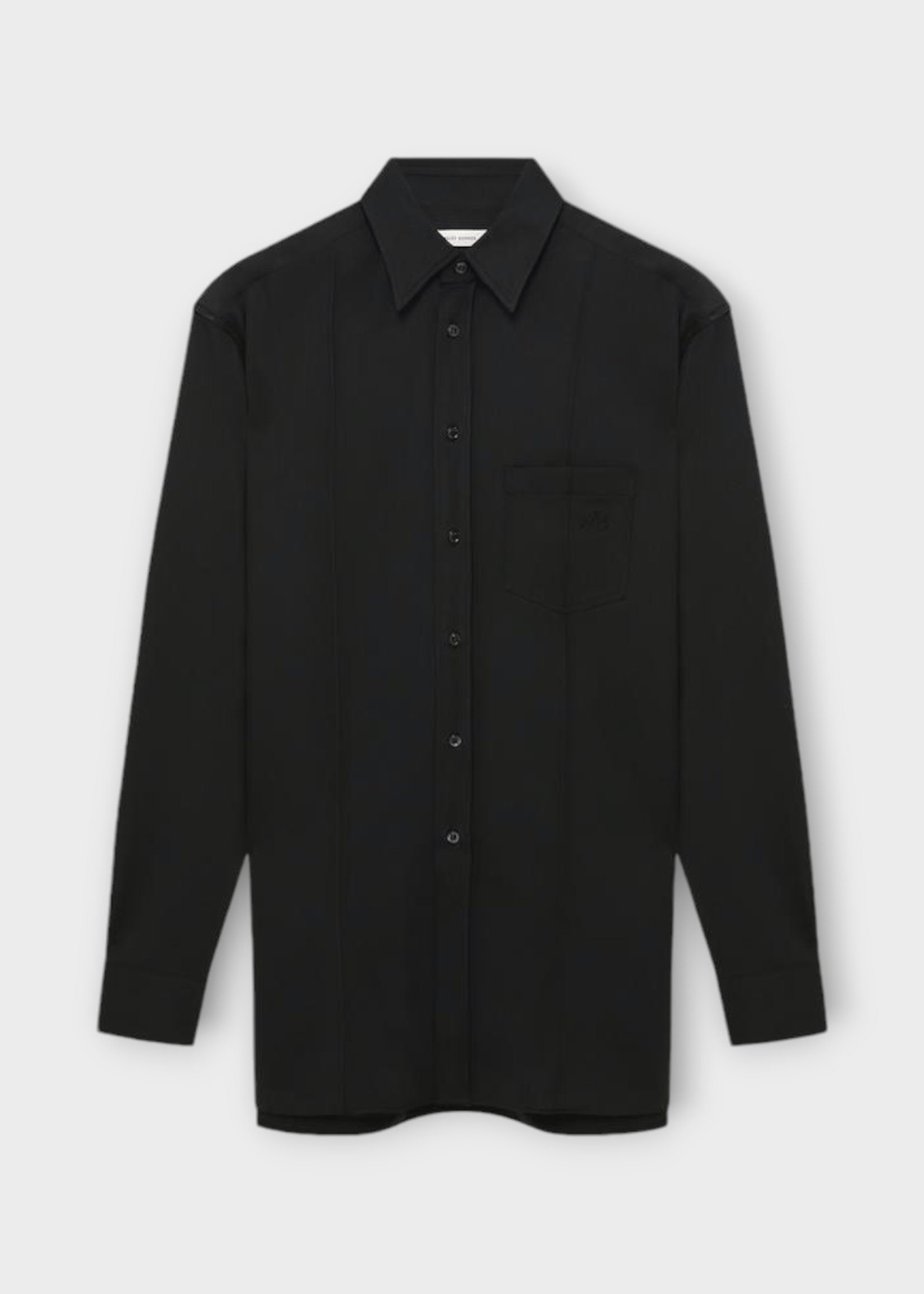 Wales Bonner Wales Bonner Shirt, Green, Coda Wool Collared Tailoring Shirt In Dark Green w/ Chest Pocket