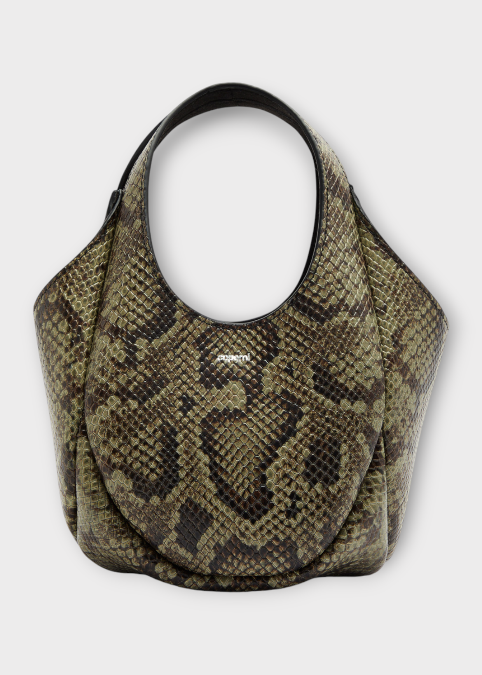 Coperni Coperni Bag, Green, Swipe Python Printed Leather Mini Bucket Bag In Green