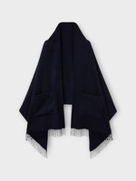 Loro Piana Loro Piana Scarf, Navy, Opera Cashmere Open Stole In Blue Navy w/ Patch Pockets