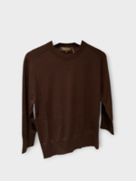 Loro Piana Loro Piana Knitwear, Brown, Manica Cashmere Crew Neck Three Quarter Sleeves Knitwear In Dark Chocolate