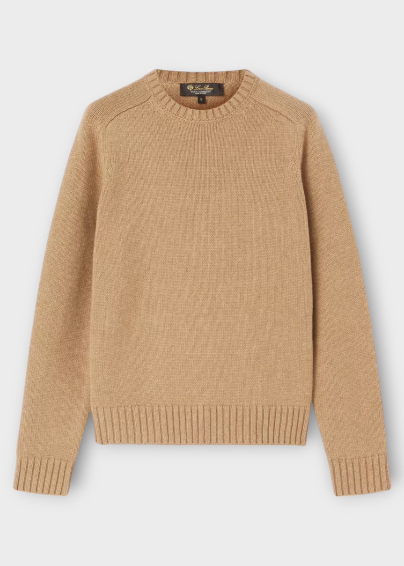 Loro Piana Loro Piana Knitwear, Beige, Parksville Baby Cashmere Crew Neck Sweater In Golden Wheat Melange