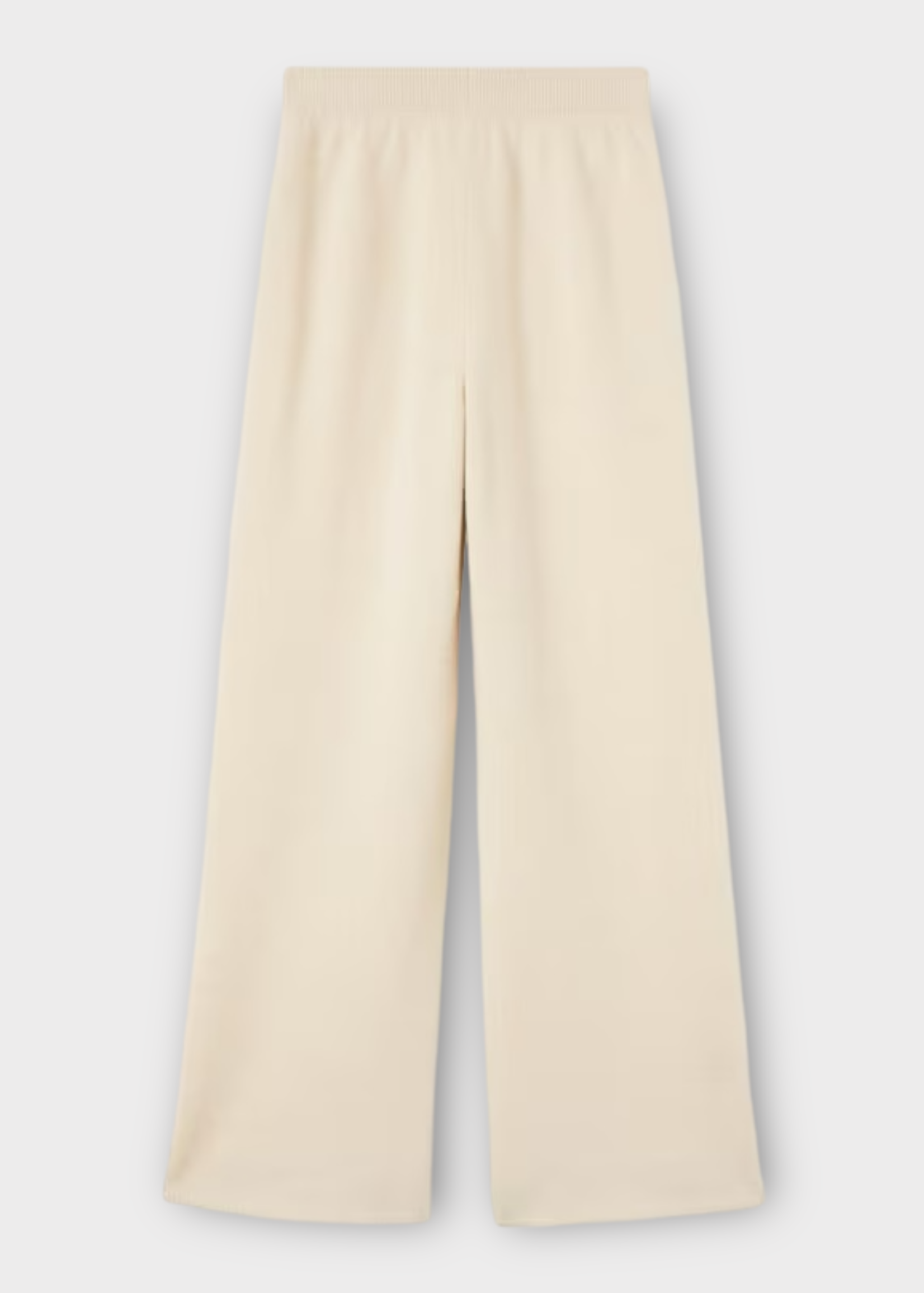 Loro Piana Loro Piana Trousers, Beige, Napier Cashmere Elastic Waist Pants In Creamy Cashmere Melange w/ Cable Knit Side Detail