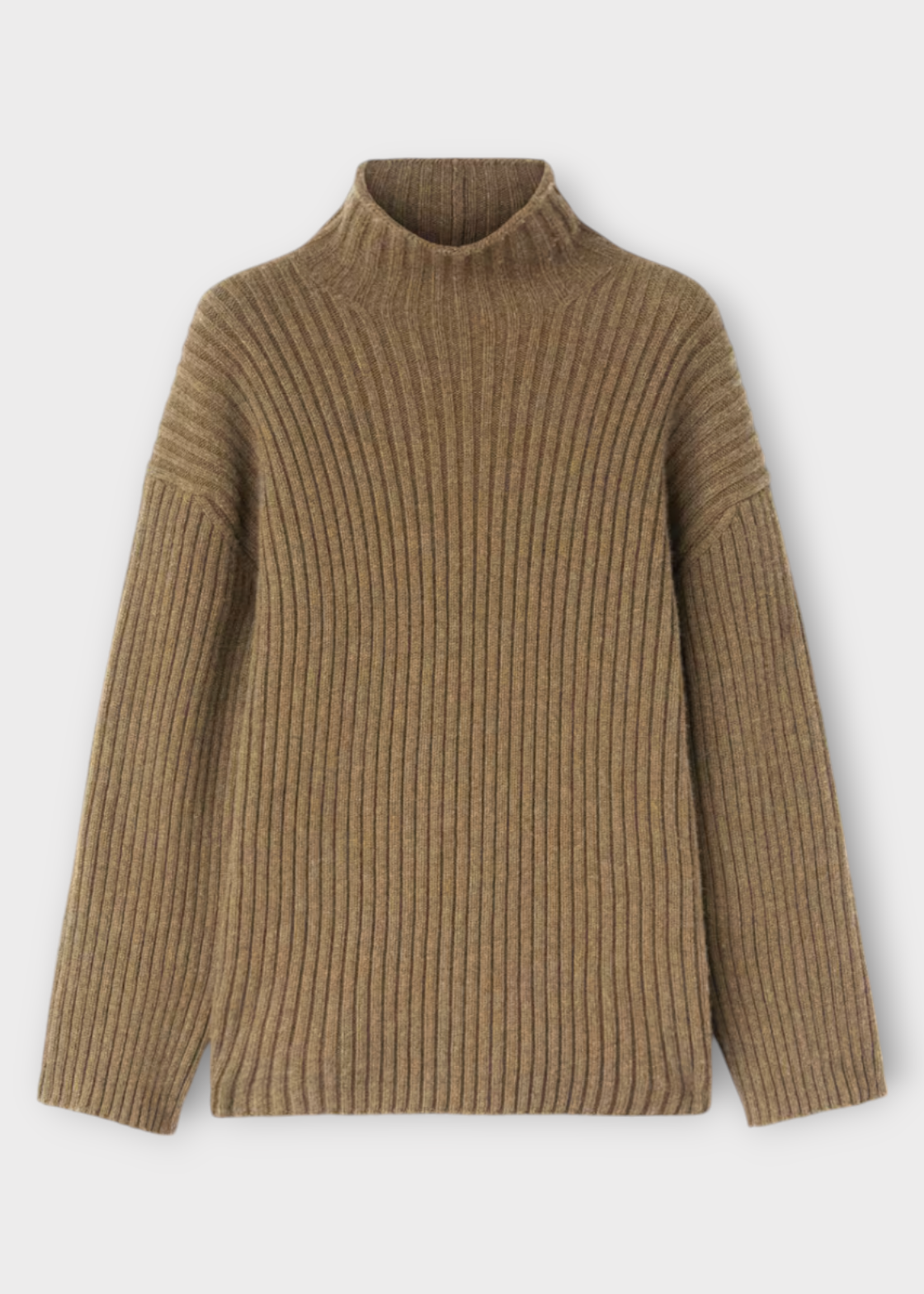 Loro Piana Loro Piana Knitwear, Brown, Fobello Baby Cashmere Turtle Neck Sweater In Tundra Melange