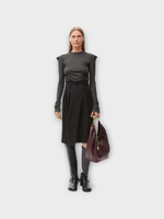 Loewe Loewe Top, Grey, Silk Mix Crew Neck Long Sleeve Top In Light Anthracite Melange