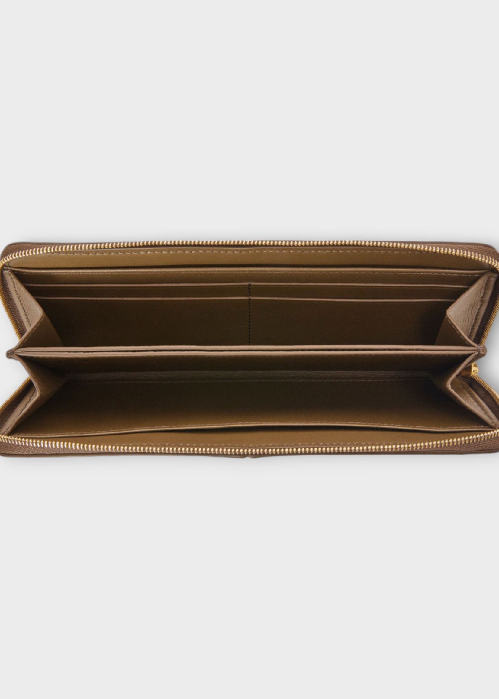 Loewe Loewe Wallet, Brown, Shiny Nappa Calfskin Knot Diamond Slim Zip Around Long Wallet In Tundra