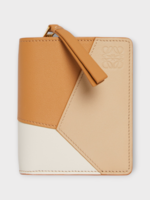 Loewe Loewe Wallet, Multi, Classic Calfskin Puzzle Compact Zip Wallet In Warm Desert, Soft White & Papercraft