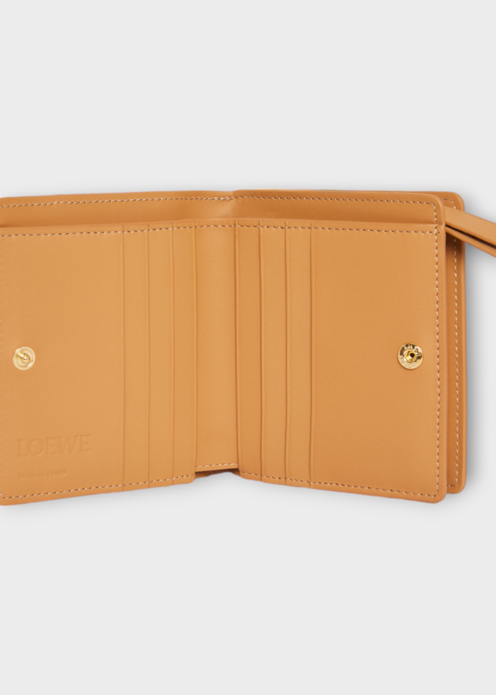 Loewe Loewe Wallet, Multi, Classic Calfskin Puzzle Compact Zip Wallet In Warm Desert, Soft White & Papercraft