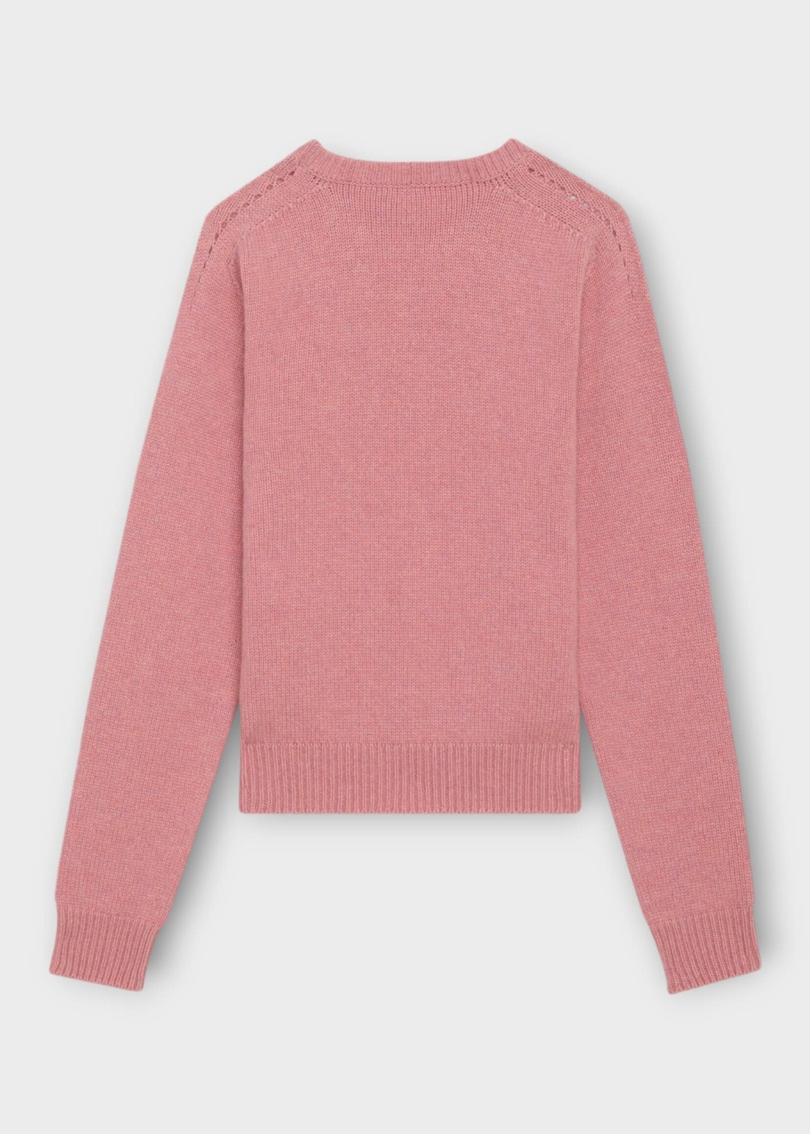 Celine Celine Knitwear, Pink, Wool Crew Neck Pullover in Baby Pink