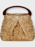 Dries Van Noten Dries Van Noten Bag, Gold, Crisp Lurex Hand Bag In Gold w/ Brown Top Handle
