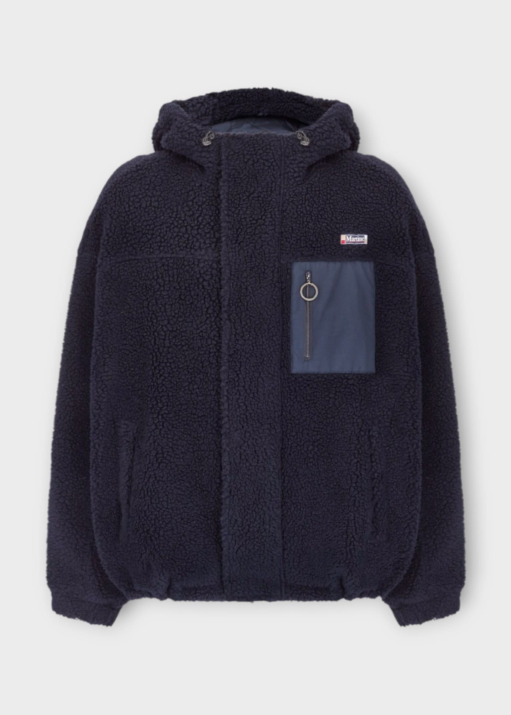 Martine Rose Martine Rose Sweatshirt, Navy, Oversized Hooded Fleece Sweatshirt In Blue Navy w/ Chest Pocket