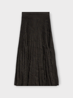 Balenciaga Balenciaga Skirt, Multi, Wool Pleated Checked Midi Skirt In Navy & Khaki