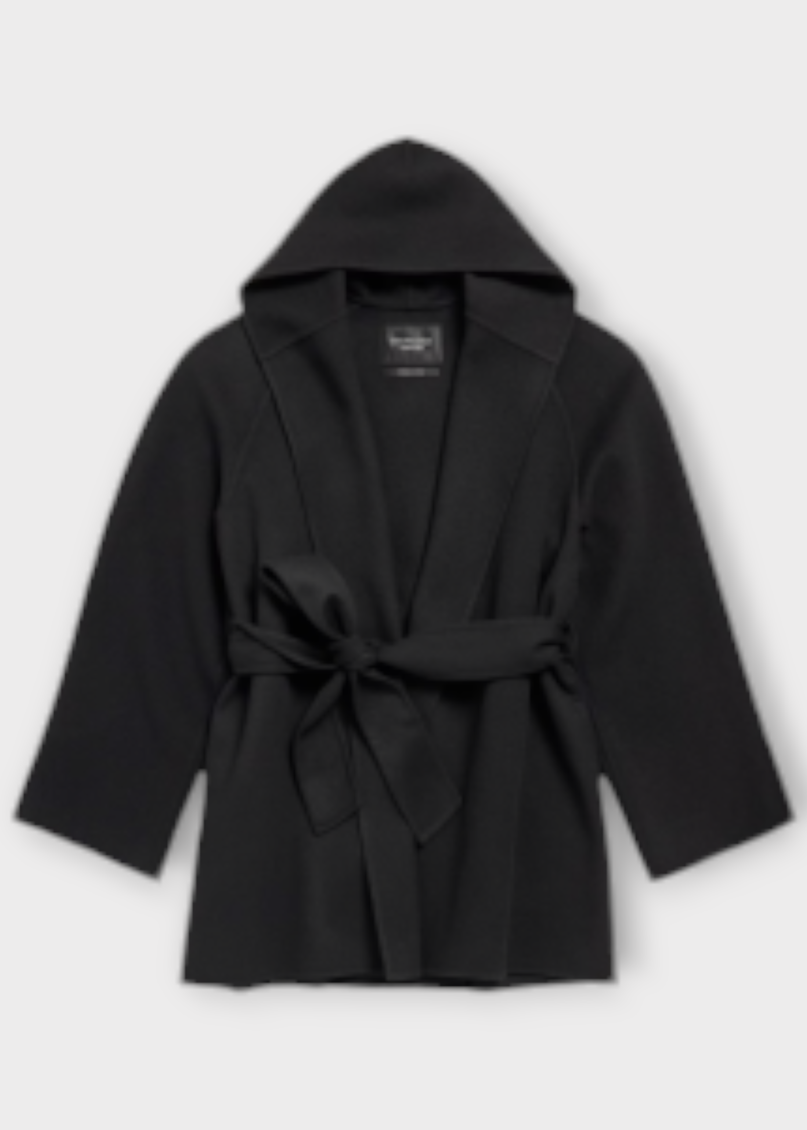 Balenciaga Balenciaga Jacket, Black, Wool Collared Hooded Open Blanket Belted Jacket