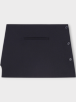 Courreges Courreges Skirt, Black, Wool Oblique Tailored Mini Skirt In Black w/ Side Slit & Buttons