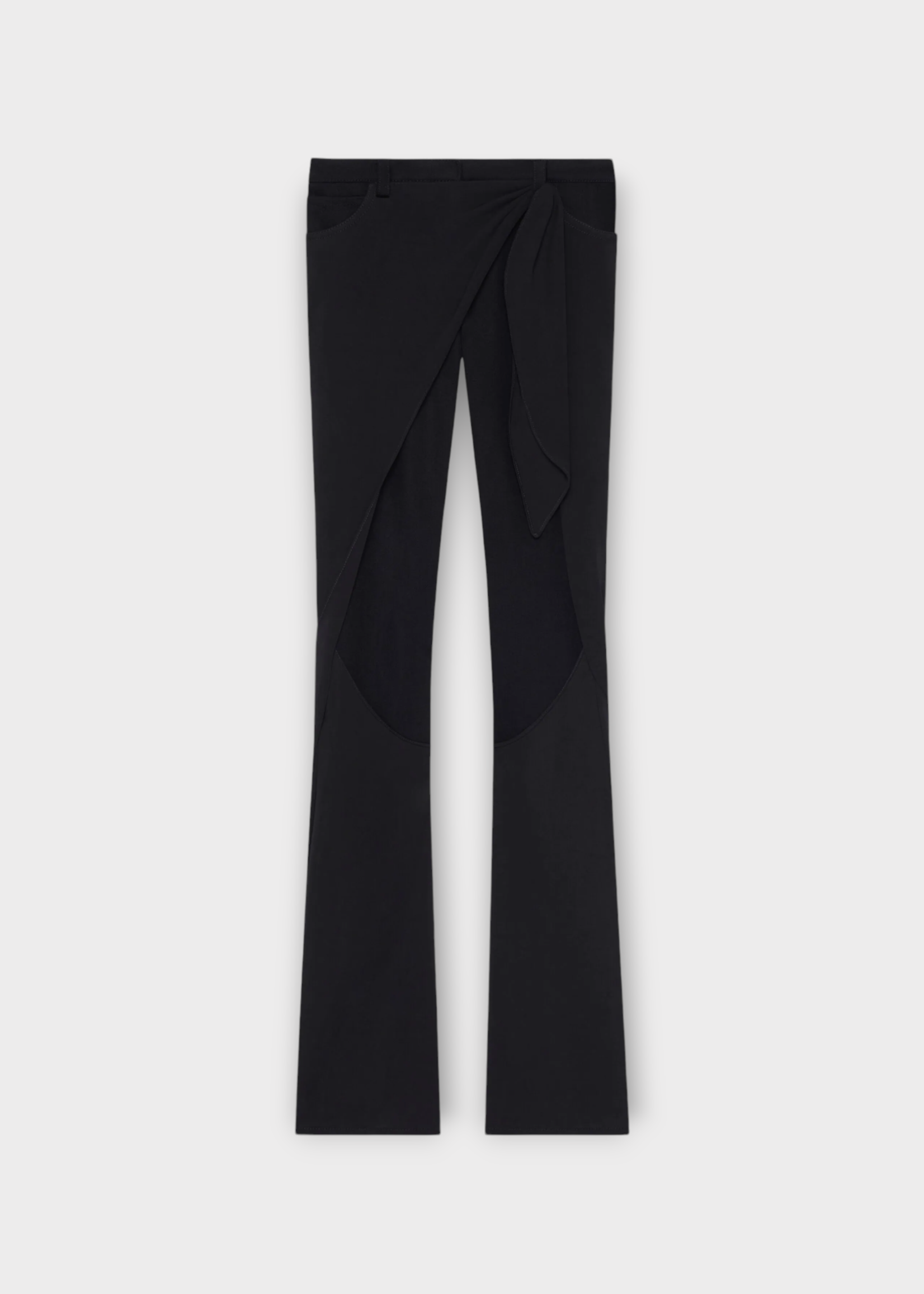Courreges Courreges Jeans, Black, Denim Bow Draped Flared Pants In Black
