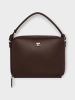 Courreges Courreges Bag, Brown, Cloud Chained Leather Bag In Chocolate w/ Logo