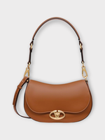 Valentino Valentino Bag, Beige, Calfskin Leather ''V'' Logo Shoulder Mini Hobo Bag in Beige Almond