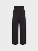 Valentino Valentino Trousers, Black, Wool Wide Leg Pleated Low Waist Pants