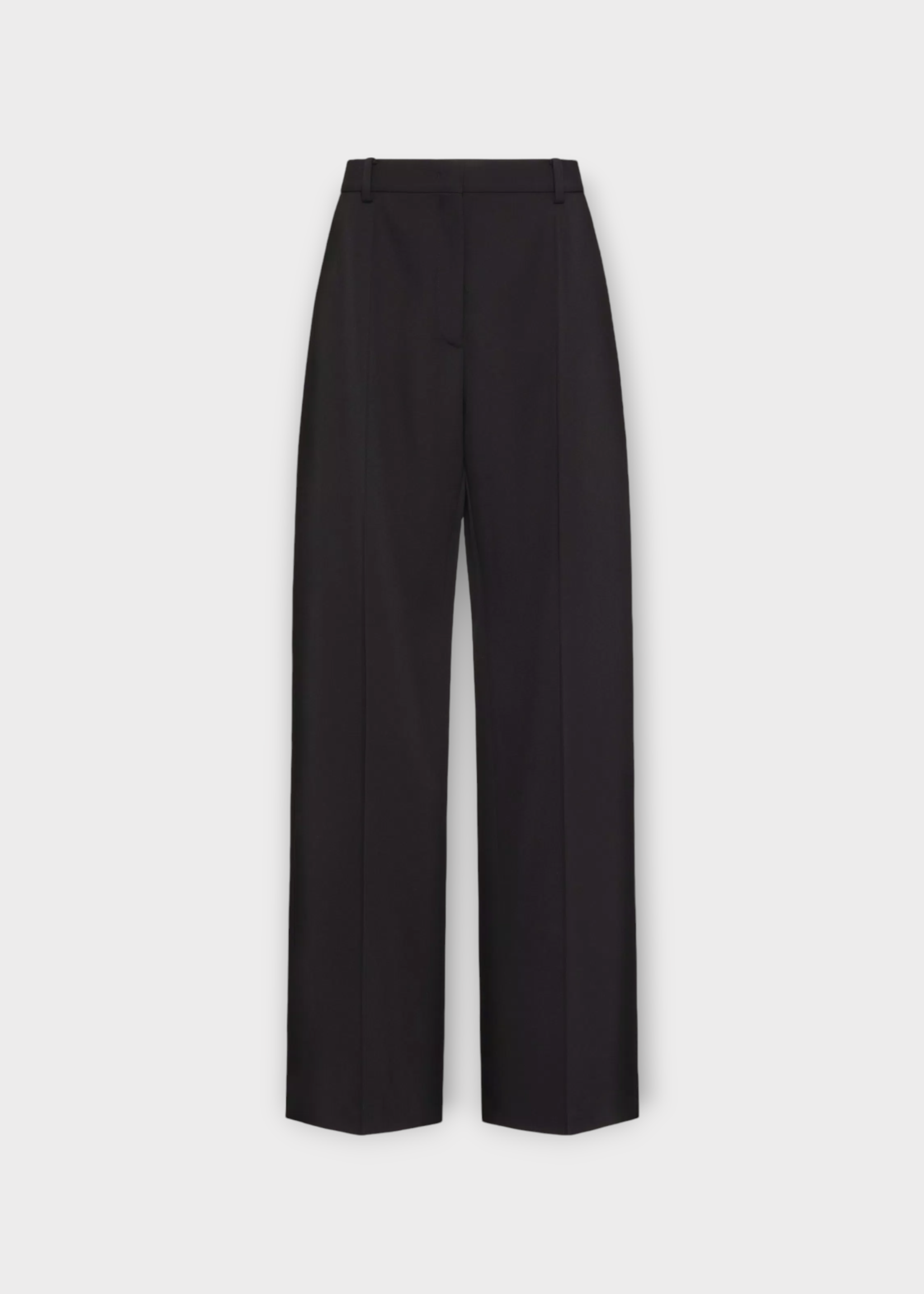 Valentino Valentino Trousers, Black, Wool Wide Leg Pleated Low Waist Pants