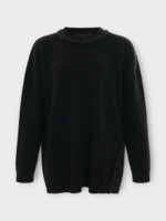 Valentino Valentino Knitwear, Black, Wool Knitted Braid Crew Neck Knitwear