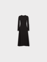Valentino Valentino Dress, Black, Crew Neck Long Sleeve Solid Cady Couture Dress