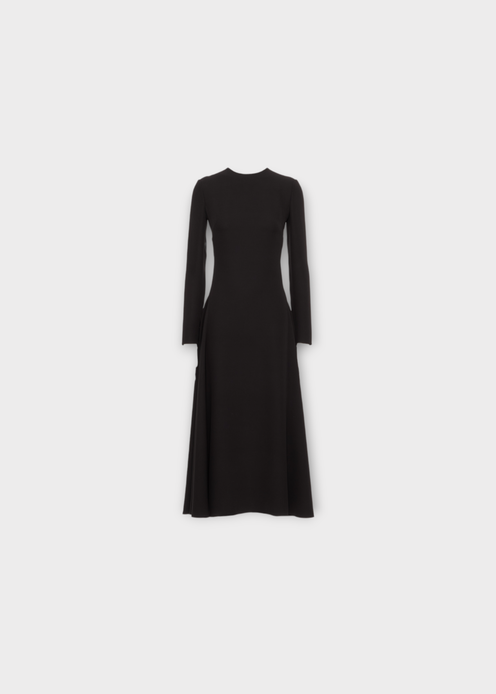 Valentino Valentino Dress, Black, Crew Neck Long Sleeve Solid Cady Couture Dress