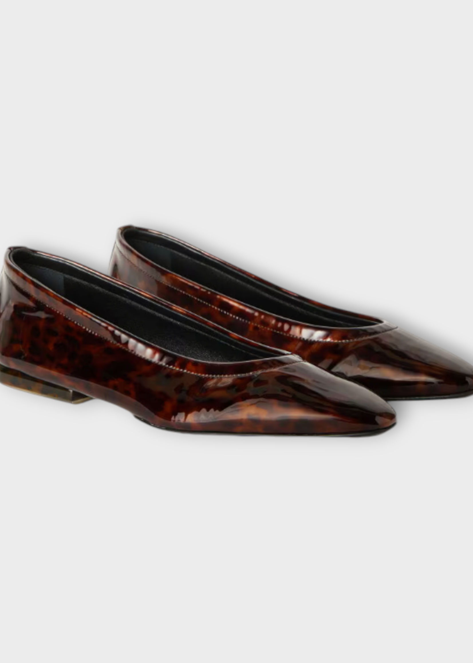 Loro Piana Loro Piana Flats, Brown, Primula Patent Calf Leather Ballerina In Brown Animalier