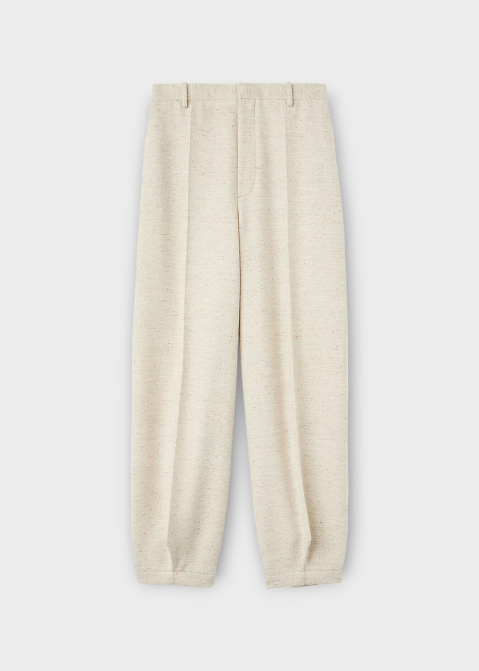 Loro Piana Loro Piana Trousers, White, Dylan Cotton Linen & Virgin Wool High Waist Wide Tapered Legs In Creamy Seashell