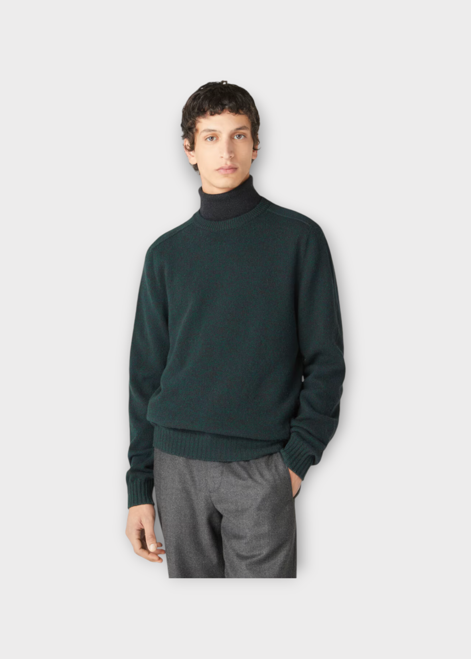 Loro Piana Loro Piana Knitwear, Multi, Mastallone Virgin Wool Crewneck Sweater In Holly & Dark Brown