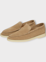 Loro Piana Loro Piana Loafers, Brown, Summer Walk Suede Leather Flats In Light Woodsmoke