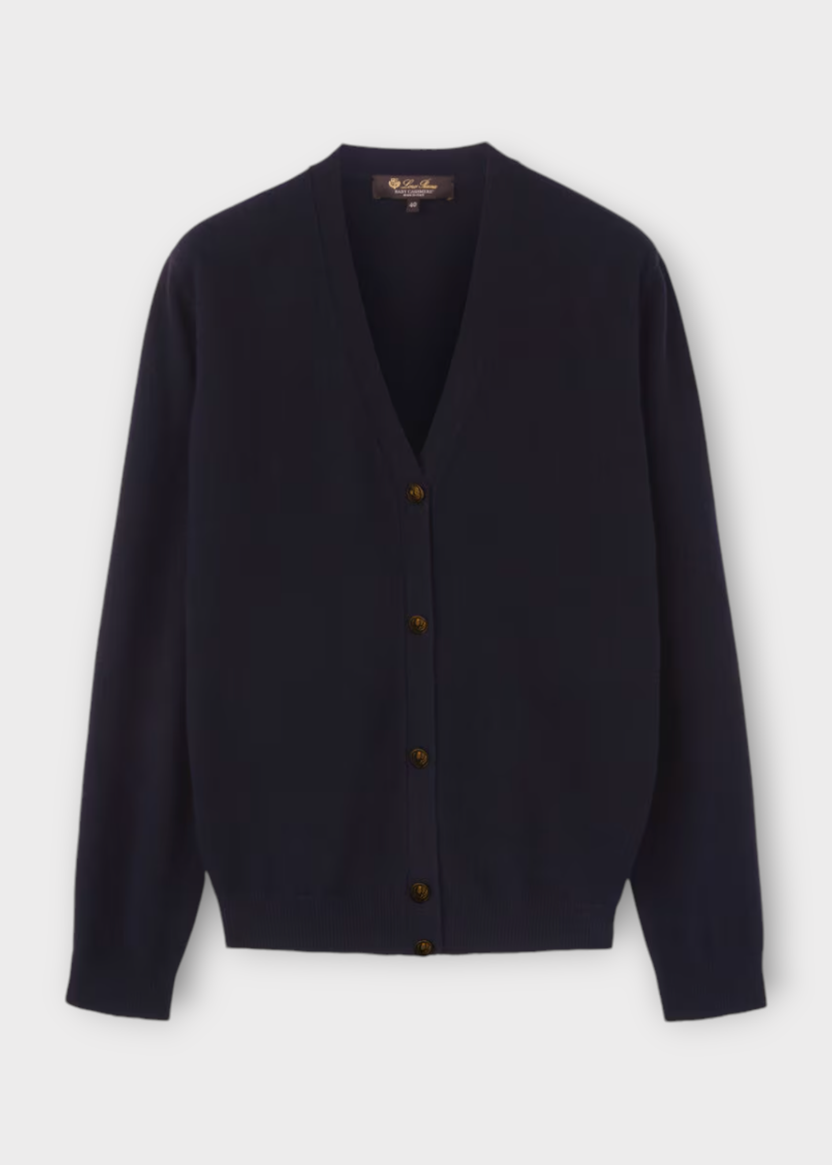 Loro Piana Loro Piana Knitwear, Navy, Baby Cashmere V-Neck Classic Cardigan In Blue Navy