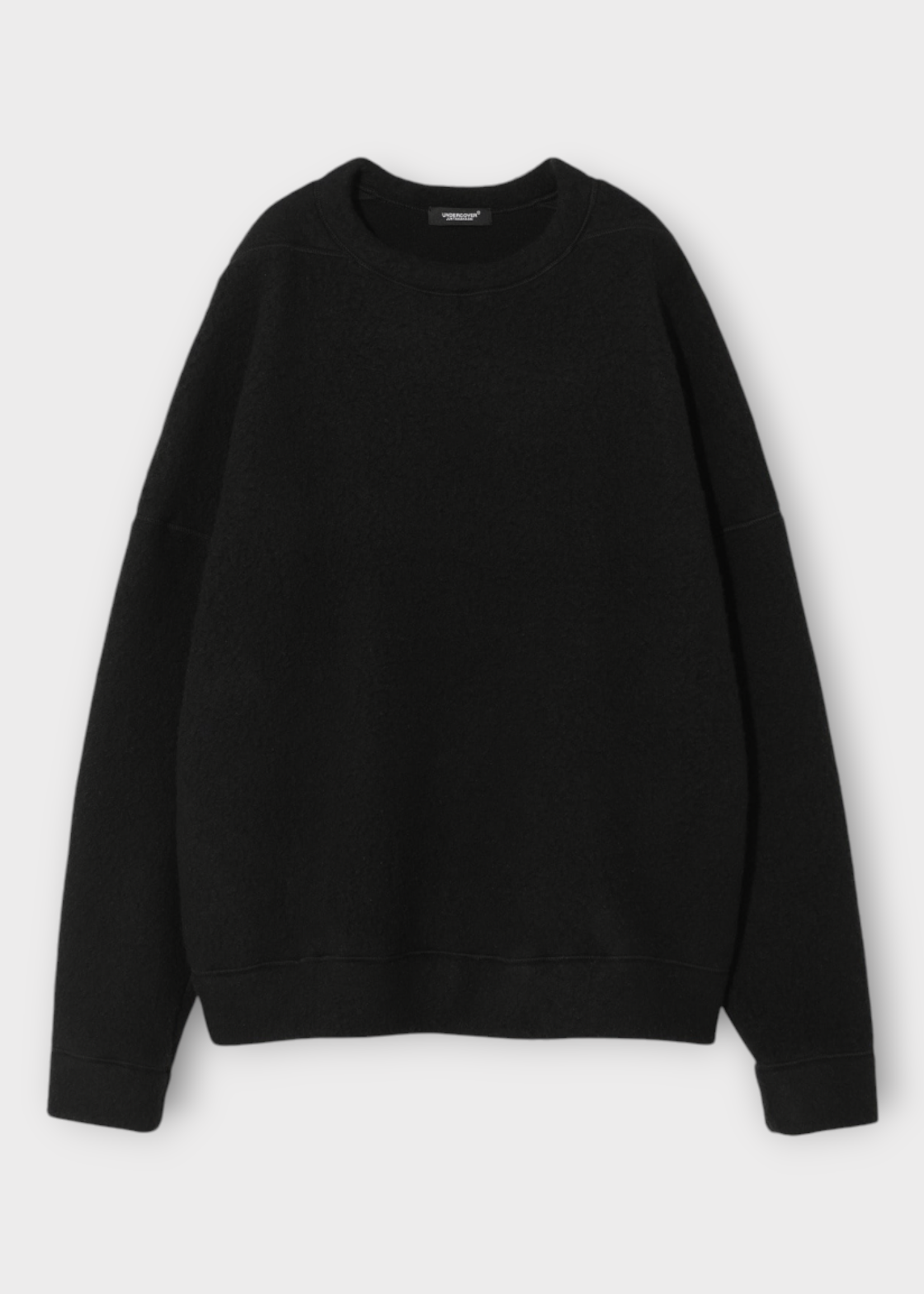 Undercover Undercover Sweatshirt, Black, Wool & Cashmere Oversized Crew Neck Sweater in Black