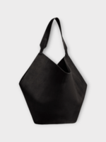 Khaite Khaite Bag, Black, Lotus Suede Calfskin Medium Tote Bag In Black