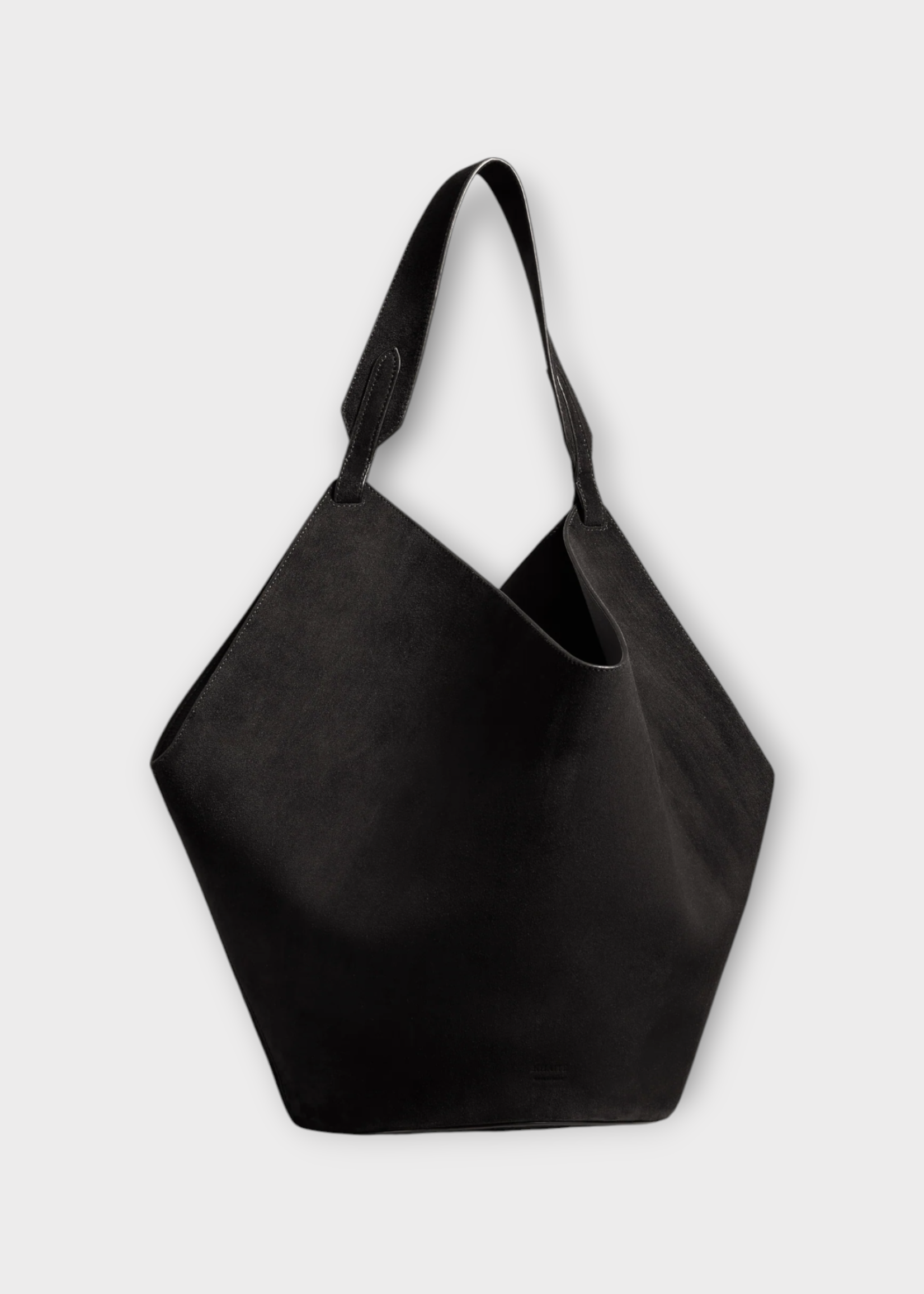 Khaite Khaite Bag, Black, Lotus Suede Calfskin Medium Tote Bag In Black