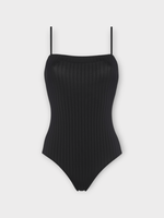 Eres Eres Swimwear, Black, Tropicalia Ribbed Straight Back One Piece Swimsuit In Noir