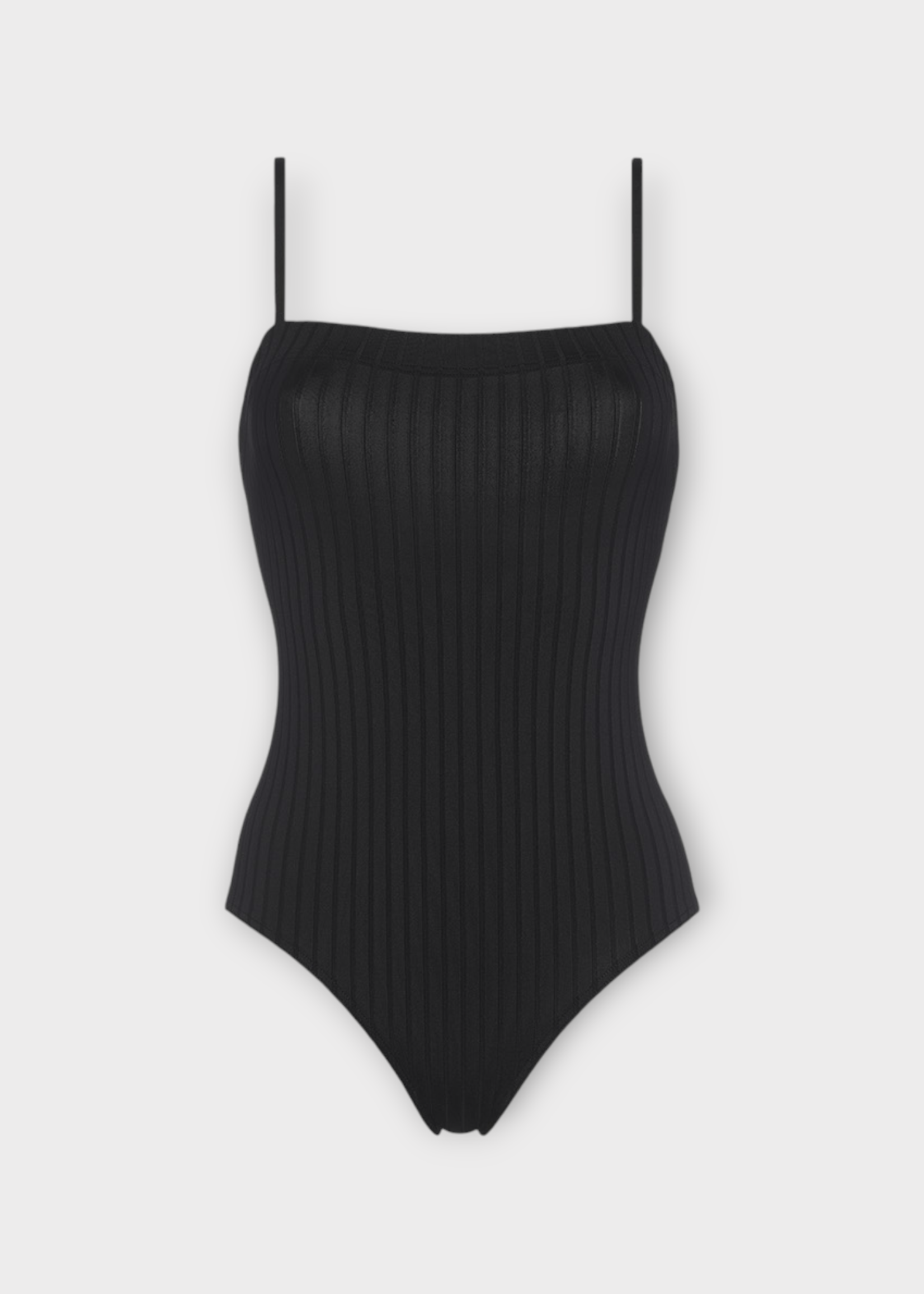 Eres Eres Swimwear, Black, Tropicalia Ribbed Straight Back One Piece Swimsuit In Noir