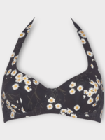 Eres Eres Swimwear, Print, Passionnel Full Cup Triangle Bikini Top In Navy w/ Imprime Romance Flower Print